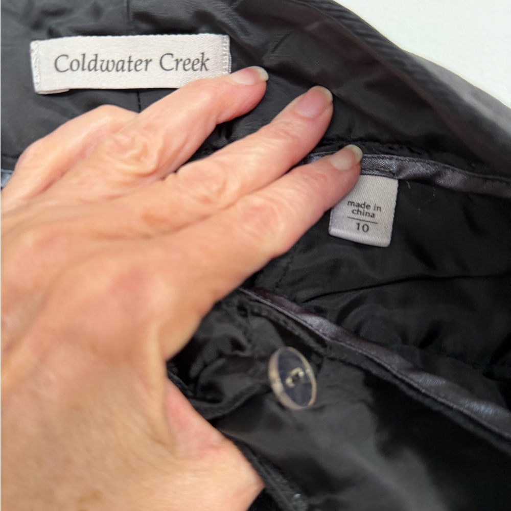 Coldwater Creek dark gray/ black Chenille Pantssize 10 - Picture 9 of 10